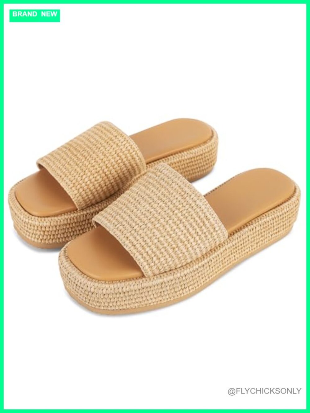 EQAUDES Women's Platform Wedge Sandals Espadrilles Jute PU Faux Fur Summer Beach